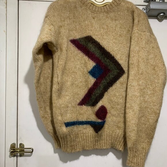 Sweaters - VINTAGE MODA ITALIA GRAPHIC KNITTED WOOL / MOHAIR SWEATERS SIZE M